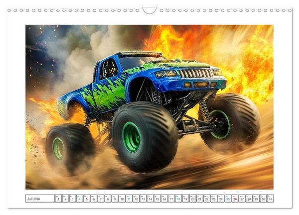 Produktbild: Die Macht der Monstertrucks (Wandkalender 2026 DIN A3 quer), CALVENDO Monatskalender