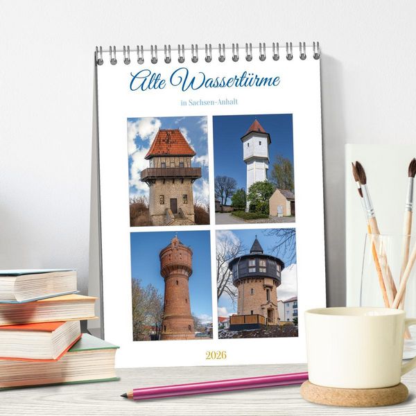 Produktbild: Alte Wassert&uuml;rme (Tischkalender 2026 DIN A5 hoch), CALVENDO Monatskalender