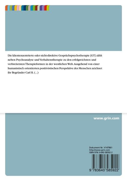 Produktbild: Kognitive Pers&ouml;nlichkeitstheorien: Carl Rogers' klientenzentrierte Gespr&auml;chspsychotherapie