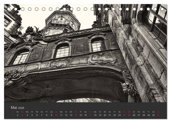 Produktbild: Dresden Schwarz Weiss 2026 (Tischkalender 2026 DIN A5 quer), CALVENDO Monatskalender