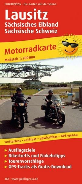 Produktbild: Motorradkarte Lausitz, S&auml;chsisches Elbland