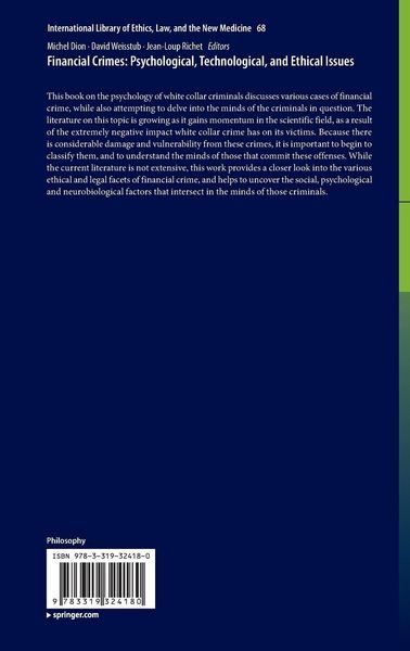 Produktbild: Financial Crimes: Psychological, Technological, and Ethical Issues