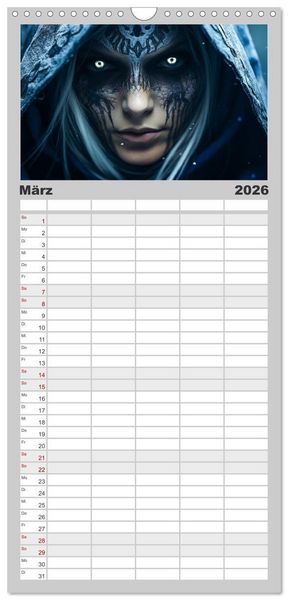 Produktbild: Familienplaner 2026 - Im Land der Hexen und Hexer mit 5 Spalten (Wandkalender, 21 x 45 cm) CALVENDO