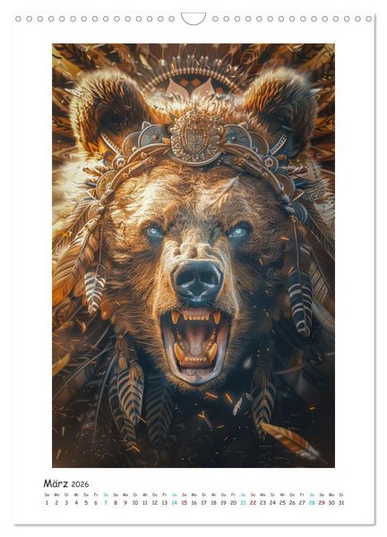 Produktbild: Magische Tiergeister (Wandkalender 2026 DIN A3 hoch), CALVENDO Monatskalender