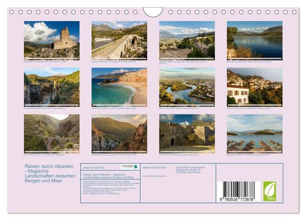 Produktbild: Reisen durch Albanien - Magische Landschaften zwischen Bergen und Meer (Wandkalender 2027 DIN A4 quer), CALVENDO Monatskalender