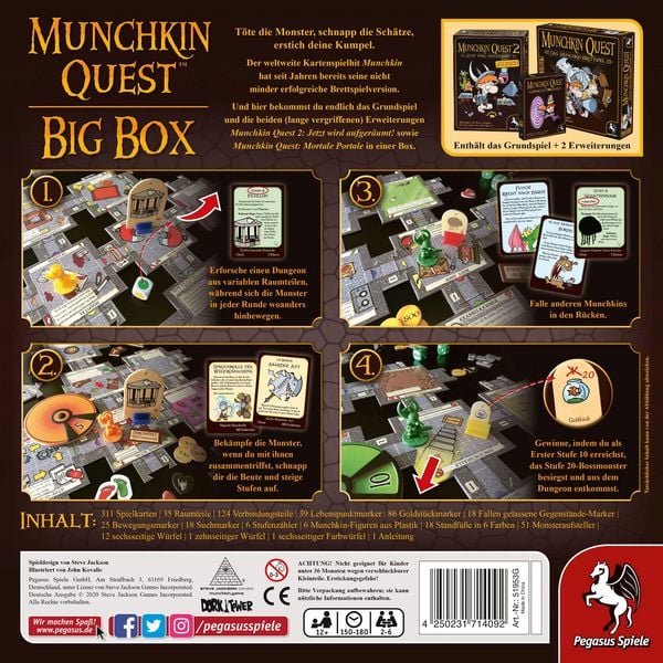 Produktbild: Munchkin Quest: Das Brettspiel, 2. Edition