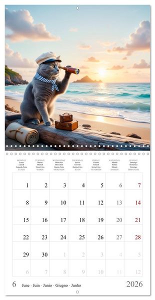 Produktbild: A British Shorthair's Escapes (Wall Calendar 2026 12 &times; 12 Inch) CALVENDO 12 Month Wall Calendar