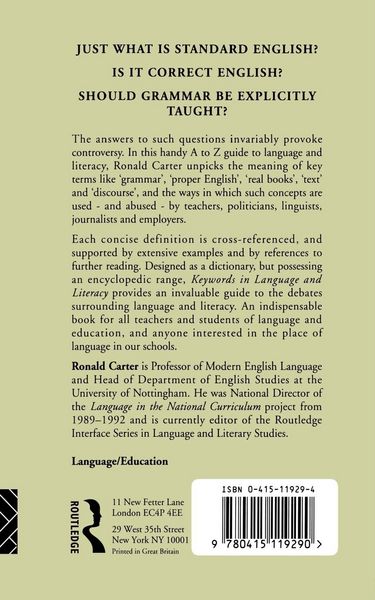 Produktbild: Keywords in Language and Literacy