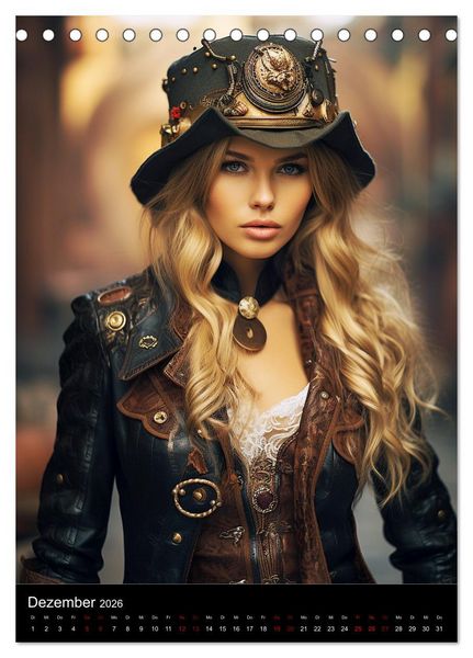 Produktbild: Steampunk. Faszinierend sch&ouml;ne Frauenportraits (Tischkalender 2026 DIN A5 hoch), CALVENDO Monatskalender