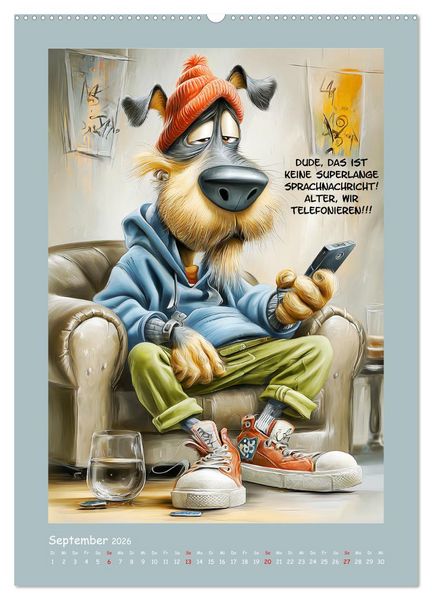 Produktbild: Hundstage. Bissiger Humor vom Feinsten (hochwertiger Premium Wandkalender 2026 DIN A2 hoch), Kunstdruck in Hochglanz