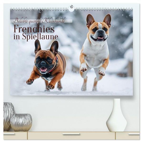 Produktbild: Frenchies in Spiellaune (hochwertiger Premium Wandkalender 2026 DIN A2 quer), Kunstdruck in Hochglanz