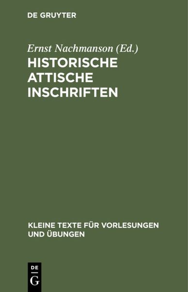 Produktbild: Historische attische Inschriften