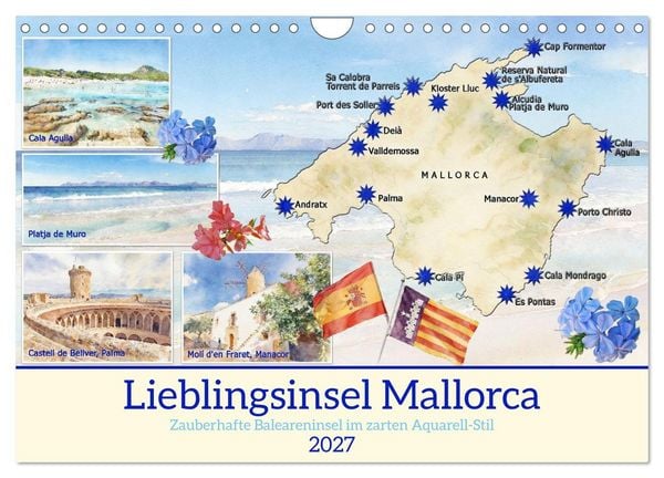 Produktbild: Lieblingsinsel Mallorca (Wandkalender 2027 DIN A4 quer), CALVENDO Monatskalender