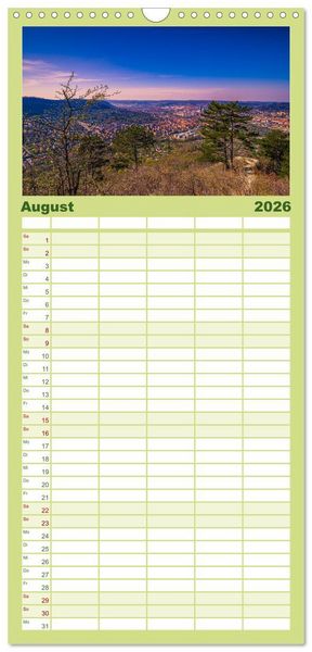 Produktbild: Familienplaner 2026 - Jena in Bildern mit 5 Spalten (Wandkalender, 21 x 45 cm) CALVENDO