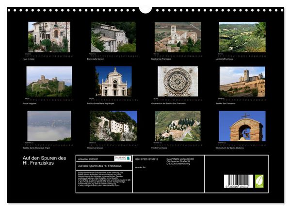 Produktbild: Auf den Spuren des Hl. Franziskus (Wandkalender 2026 DIN A3 quer), CALVENDO Monatskalender