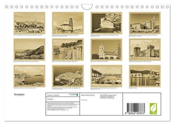 Produktbild: Kroatien (Wandkalender 2026 DIN A4 quer), CALVENDO Monatskalender
