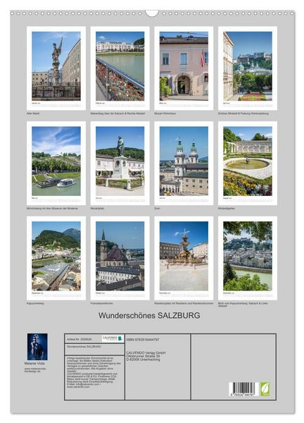 Produktbild: Wundersch&ouml;nes SALZBURG (Wandkalender 2026 DIN A2 hoch), CALVENDO Monatskalender