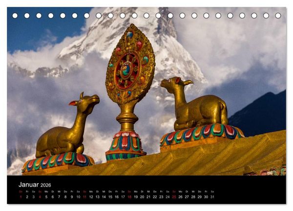 Produktbild: Buddhismus im Himalaya (Tischkalender 2026 DIN A5 quer), CALVENDO Monatskalender