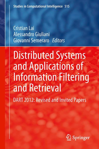 Produktbild: Distributed Systems and Applications of Information Filtering and Retrieval