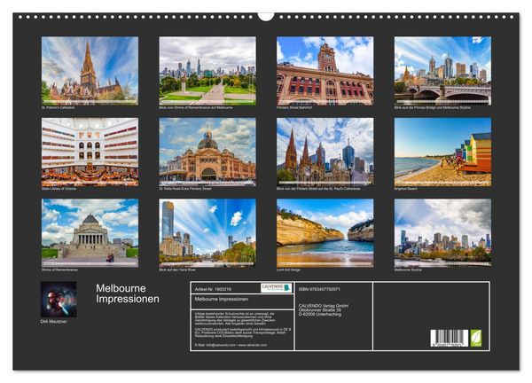 Produktbild: Melbourne Impressionen (Wandkalender 2026 DIN A2 quer), CALVENDO Monatskalender
