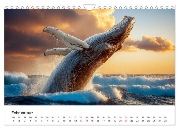 Produktbild: Wale - ein Jahr voller Meer (Wandkalender 2027 DIN A4 quer), CALVENDO Monatskalender