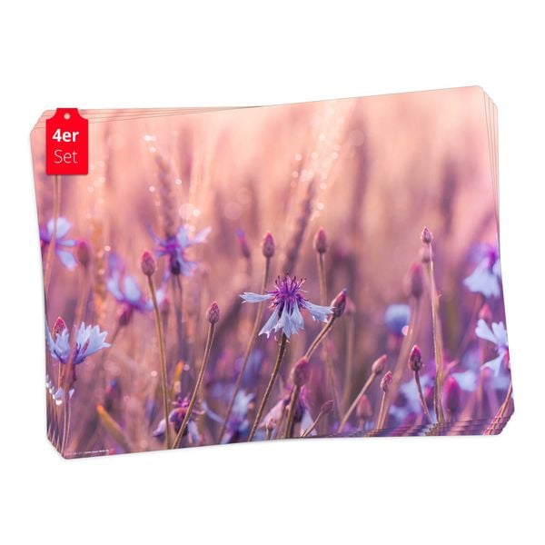 Produktbild: Tischsetmacher Tischsets Kornblumen in der Morgenr&ouml;te, aus hochwertigem Vinyl (4 St&uuml;ck), 44 x 32 cm
