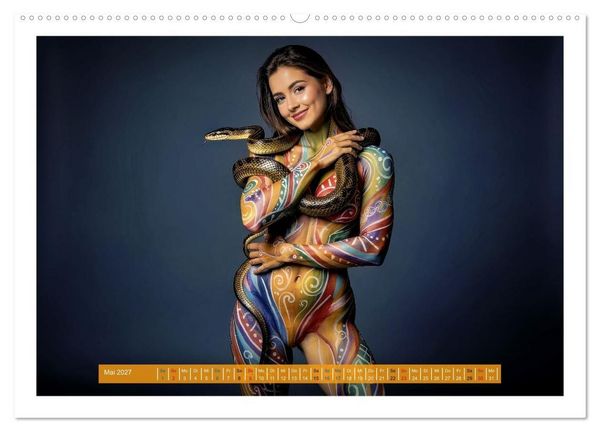 Produktbild: Body Painting mit Schlange (Wandkalender 2027 DIN A2 quer), CALVENDO Monatskalender
