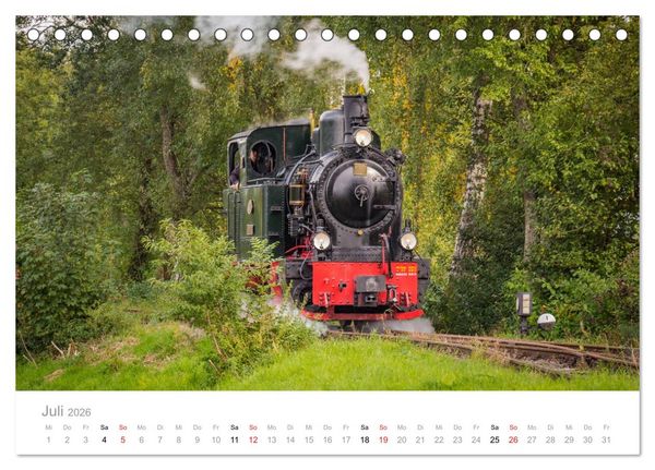 Produktbild: Schmalspurbahn Dampflok Bieberlies (Tischkalender 2026 DIN A5 quer), CALVENDO Monatskalender