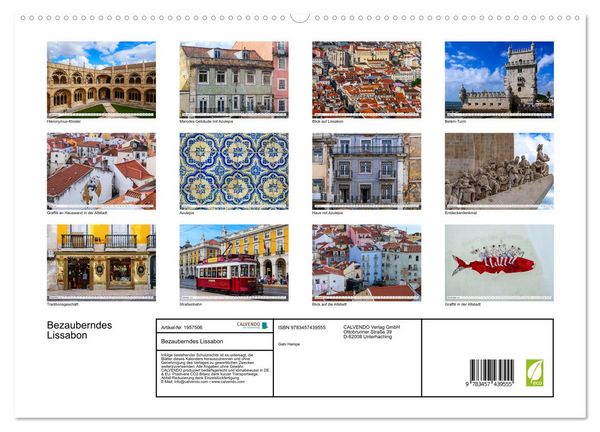 Produktbild: Bezauberndes Lissabon (hochwertiger Premium Wandkalender 2026 DIN A2 quer), Kunstdruck in Hochglanz