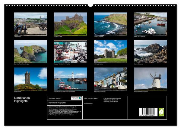Produktbild: Nordirlands Highlights (hochwertiger Premium Wandkalender 2026 DIN A2 quer), Kunstdruck in Hochglanz