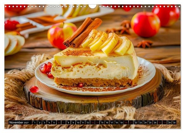 Produktbild: K&auml;sekuchen Kalender - K&ouml;stliche Dessertmomente (Wandkalender 2027 DIN A3 quer), CALVENDO Monatskalender