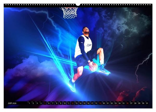 Produktbild: Basketball Fantasiewelten (hochwertiger Premium Wandkalender 2026 DIN A2 quer), Kunstdruck in Hochglanz