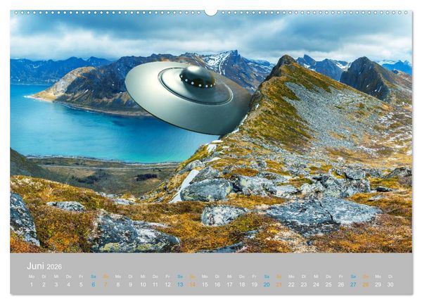 Produktbild: Fantastisch und surreal - unbekannte Flugobjekte (hochwertiger Premium Wandkalender 2026 DIN A2 quer), Kunstdruck in Hochglanz