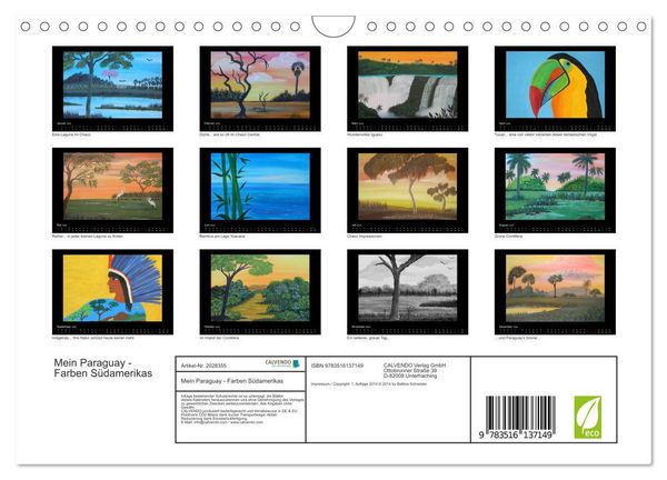 Produktbild: Mein Paraguay - Farben S&uuml;damerikas (Wandkalender 2026 DIN A4 quer), CALVENDO Monatskalender