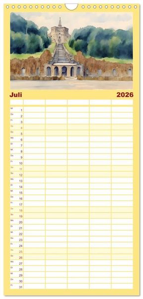 Produktbild: Familienplaner 2026 - DOCUMENTA-Stadt Kassel mit 5 Spalten (Wandkalender, 21 x 45 cm) CALVENDO