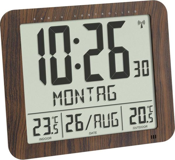 Produktbild: TFA Dostmann 60.4518.08 Funk Wanduhr 24.8mm x 2.5mm x 20.6mm Holz