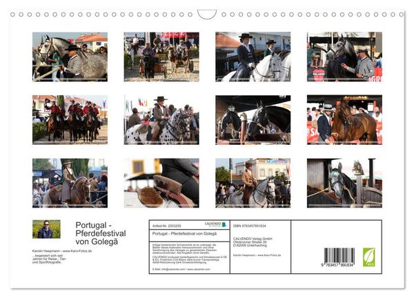 Produktbild: Portugal - Pferdefestival von Goleg&atilde; (Wandkalender 2026 DIN A3 quer), CALVENDO Monatskalender