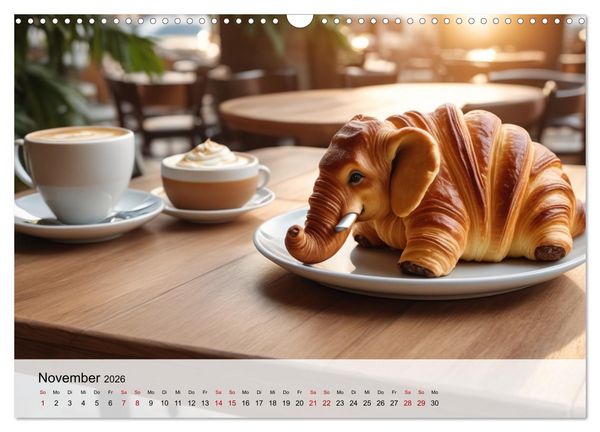 Produktbild: Tierische Croissants (Wandkalender 2026 DIN A3 quer), CALVENDO Monatskalender