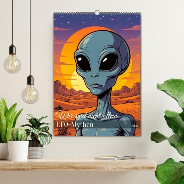 Produktbild: Wir sind nicht allein - UFO-Mythen (Wandkalender 2026 DIN A2 hoch), CALVENDO Monatskalender