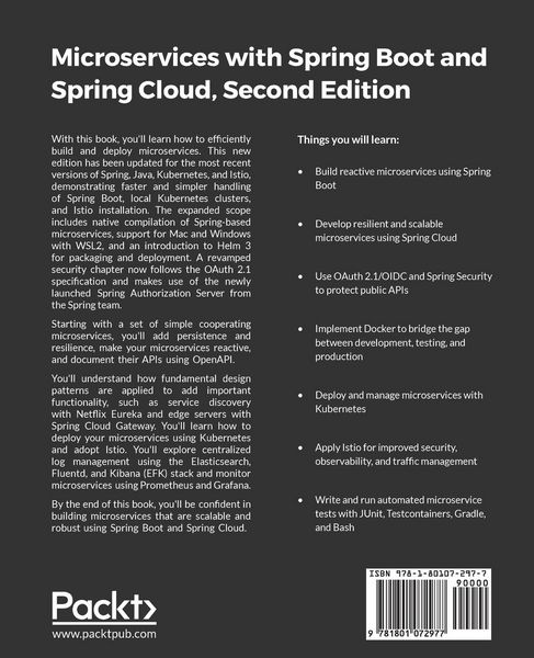 Produktbild: Microservices with Spring Boot and Spring Cloud - Second Edition