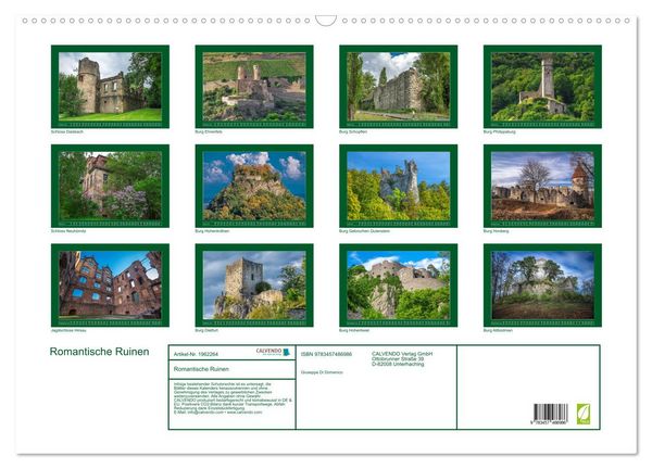 Produktbild: Romantische Ruinen (Wandkalender 2026 DIN A2 quer), CALVENDO Monatskalender