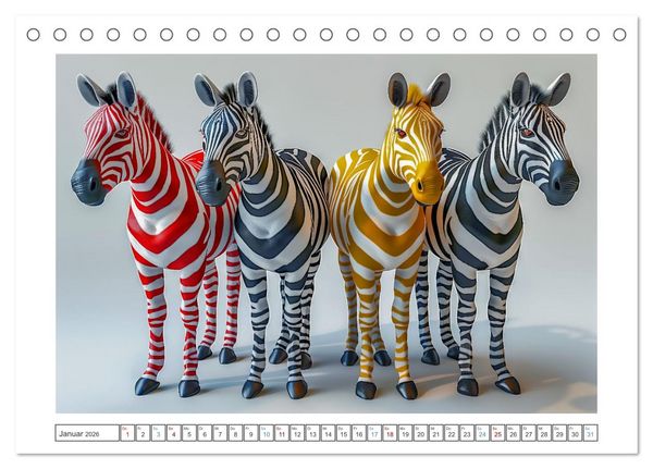 Produktbild: Modern Art Animals (Tischkalender 2026 DIN A5 quer), CALVENDO Monatskalender