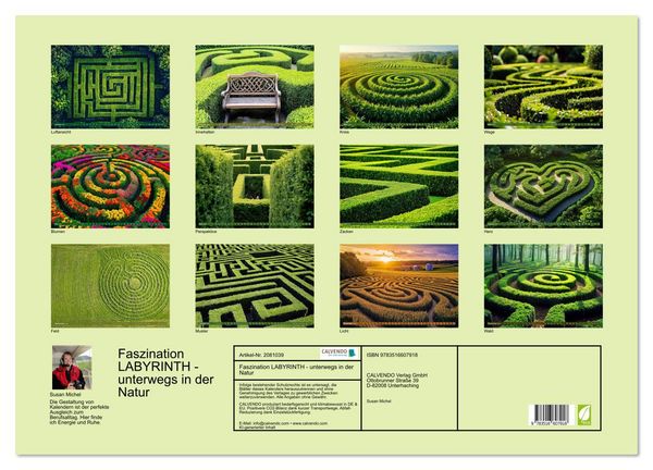 Produktbild: Faszination LABYRINTH - unterwegs in der Natur (Wandkalender 2026 DIN A2 quer), CALVENDO Monatskalender