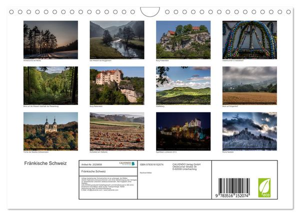 Produktbild: Fr&auml;nkische Schweiz (Wandkalender 2026 DIN A4 quer), CALVENDO Monatskalender