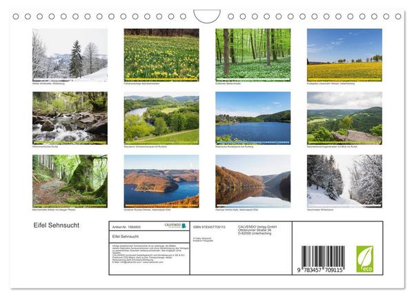 Produktbild: Eifel Sehnsucht (Wandkalender 2026 DIN A4 quer), CALVENDO Monatskalender
