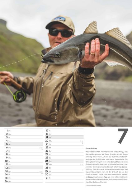 Produktbild: Der große Angelkalender 2026 - Bildkalender A3 (29,7x42 cm) - mit vielen Zusatzinformationen aus der Anglerwelt und Platz für Notizen - Wandkalender