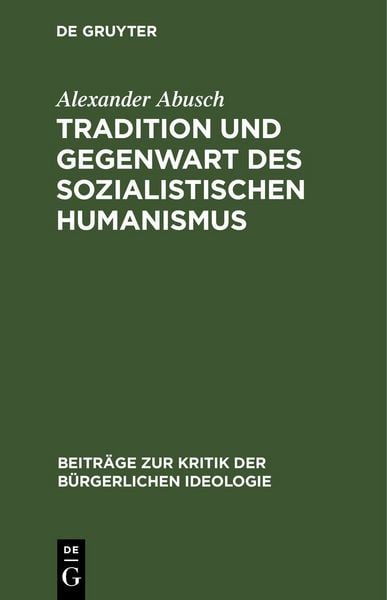 Produktbild: Tradition und Gegenwart des sozialistischen Humanismus