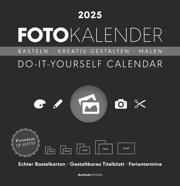 Foto-Bastelkalender schwarz 2025 - Do it yourself calendar 3