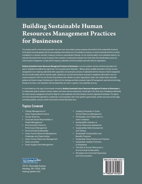 Produktbild: Building Sustainable Human Resources Management Practices for Businesses
