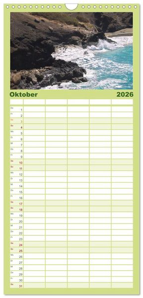 Produktbild: Familienplaner 2026 - Fuerteventura, Insel der Stille mit 5 Spalten (Wandkalender, 21 x 45 cm) CALVENDO